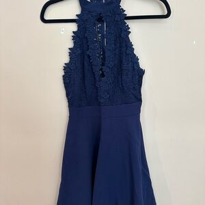 Privy Midnight Blue Halter Dress